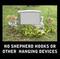 No Shepherd Hooks or Other Hanging Devices at Dayton Memorial Park Cemetery